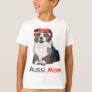 Aussie Mum Dog Bandanna Pet Lover Gift Womens Auss T-Shirt