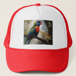 Aussie Rainbow Lorikeet Oil Paint, Trucker Hat