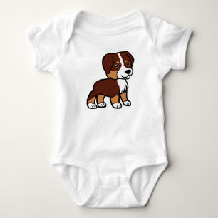 aussie red tri cartoon baby bodysuit