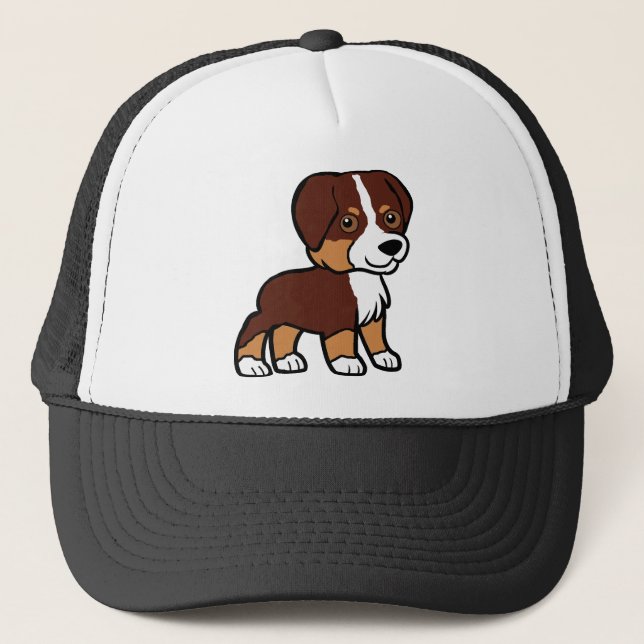 aussie red tri cartoon trucker hat (Front)