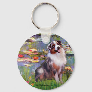 Aussie Shep 1 - Lilies #2 Key Ring