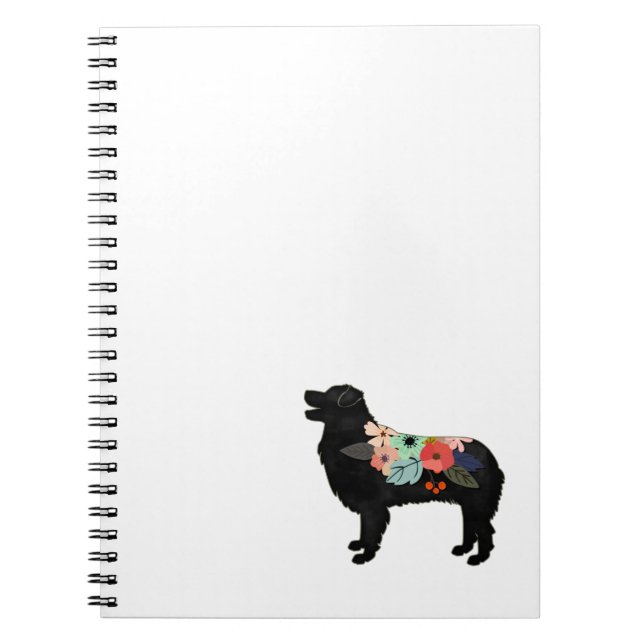 Aussie Shepherd Dog Breed Bohemian Floral Saddle Notebook (Front)