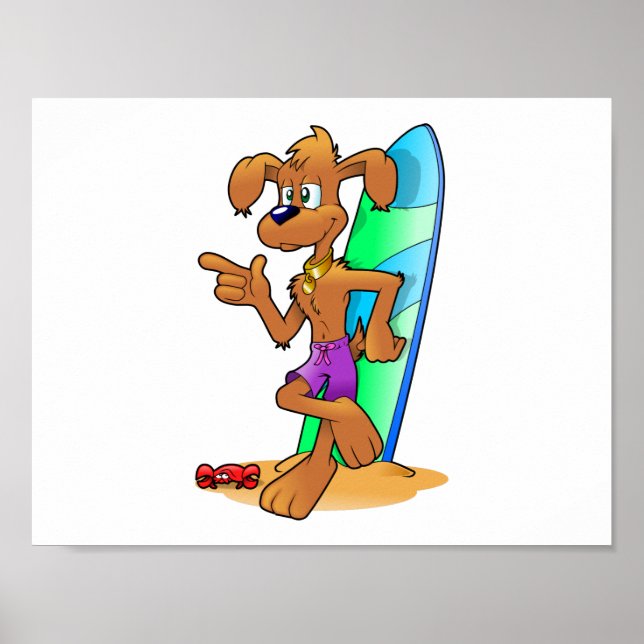 Aussie Surf Dog Poster (Front)