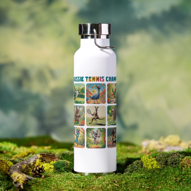 Aussie Tennis Champs Funny Australian Animals Water Bottle (Outdoor (Rotated))
