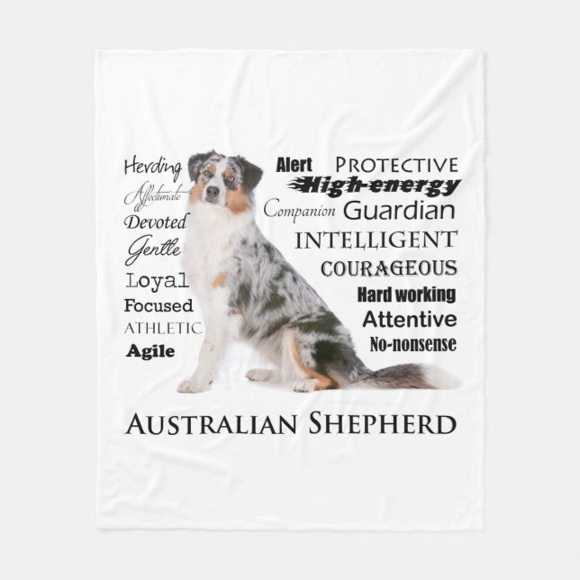 Aussie Traits Fleece Blanket (Front)