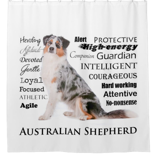Aussie Traits Shower Curtain (Front)