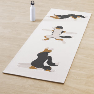 Aussie tricolor. Australian Shepherd dog yoga Mat