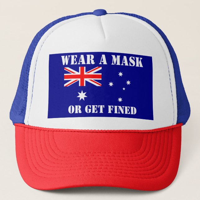 AUSSIE WEAR A MASK RULE TRUCKER HAT (Front)