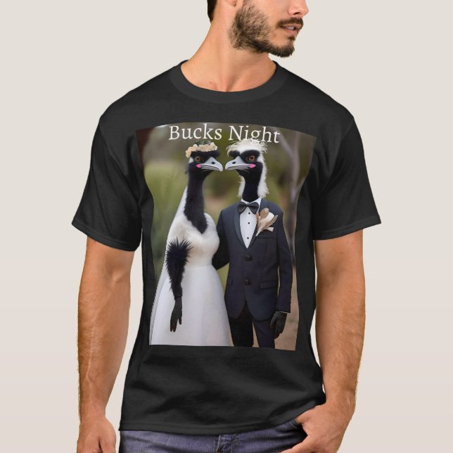 Aussie Wedding Australian Emus, Bucks Night Tshirt (Front)