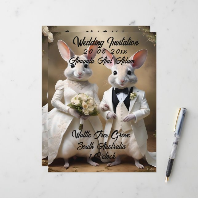 Aussie Weddings The Bilbies Get Married, Wedding Custom Letterhead (Front/Back In Situ)