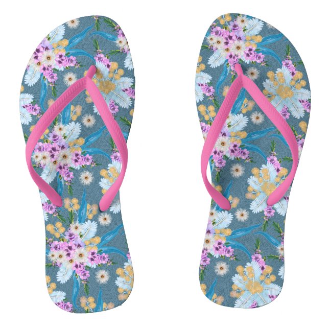 Aussie Wildflower Summer Neck Tie Jandals (Footbed)