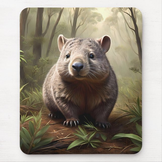 Aussie Wombat In The Aussie Bushland, Mouse Pad (Front)