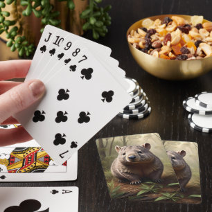 Aussie Wombat In The Aussie Bushland, Playing Cards