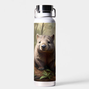 Aussie Wombat In The Aussie Bushland, Water Bottle