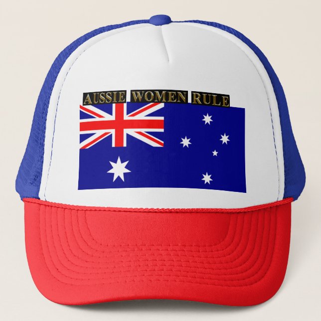 AUSSIE WOMEN RULE TRUCKER HAT (Front)