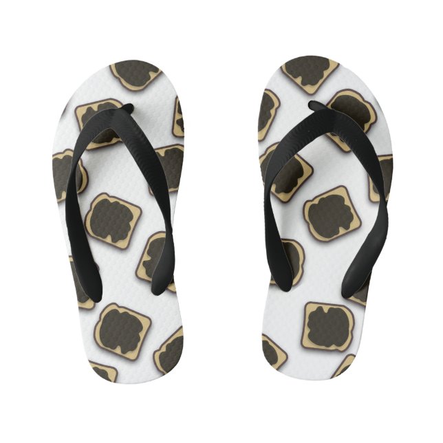 Aussie Yeast Extract on Toast Kid's Jandals (Footbed)