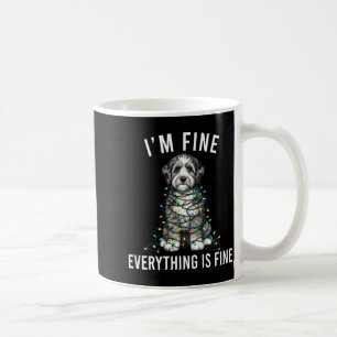 Aussiedoodle Christmas I'm Fine Everything Is Fine Coffee Mug