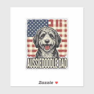 Aussiedoodle Dad Patriotic Vintage Dog Shirt Desig