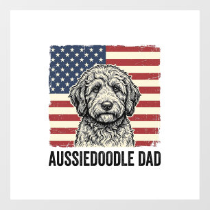 Aussiedoodle Dad Patriotic Vintage Dog Shirt Desig