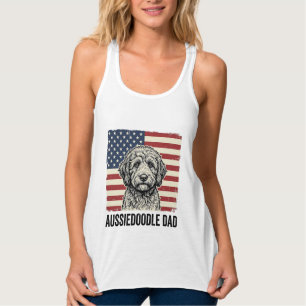 Aussiedoodle Dad Patriotic Vintage Dog Shirt Desig