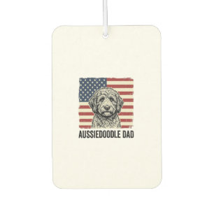 Aussiedoodle Dad Patriotic Vintage Dog Shirt Desig Car Air Freshener