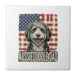 Aussiedoodle Dad Patriotic Vintage Dog Shirt Desig Tile<br><div class="desc">Aussiedoodle Dad Patriotic Vintage Dog Shirt Design_1</div>