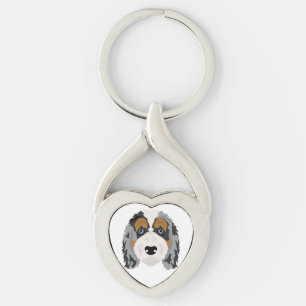 Aussiedoodle dog mix key ring