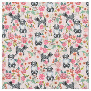 aussiedoodle dog vintage florals pink fabric