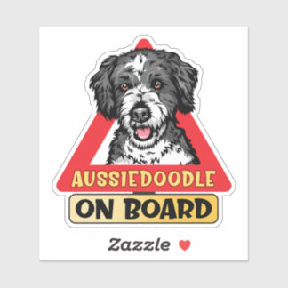 Aussiedoodle On Board Doodle Dog Red Traffic Sign
