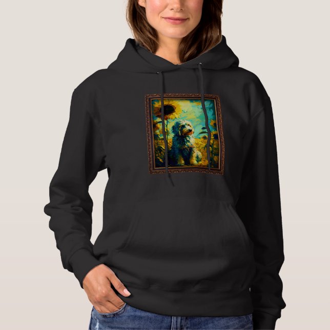 Aussiedoodle Painting Sunflower Flower Mom Women F Hoodie (Front)