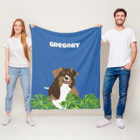 Aussies Australian Shepherd Dogs Tropical Leaves