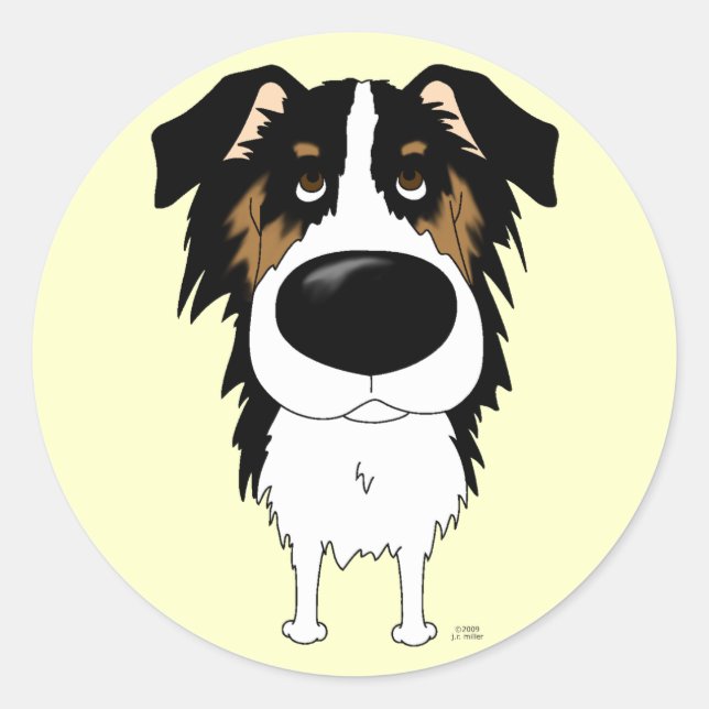 Aussies - Big Nose and Butt Classic Round Sticker (Front)