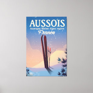 Aussois Auvergne-Rhône-Alpes France ski poster Canvas Print