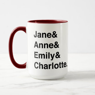 Austen and Brontes mug