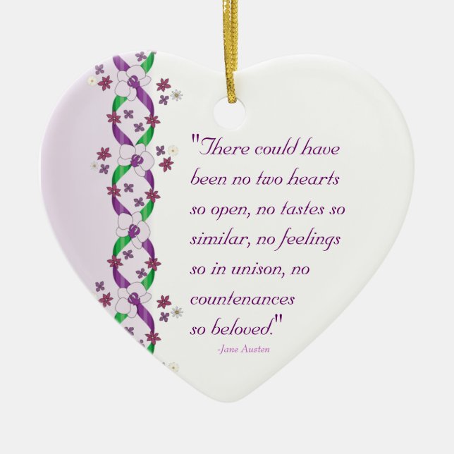 Austen Quote Ornament (Front)