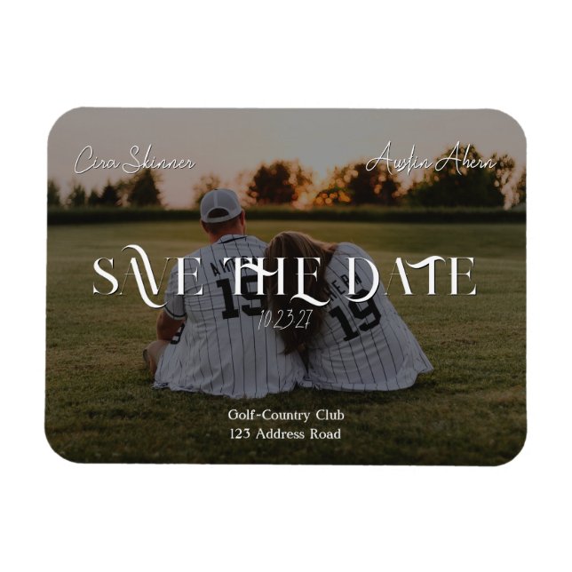 Austere Save the Date Magnet (Horizontal)