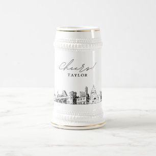 Austin Bridal Party Gift Skyline Personalised Beer Stein