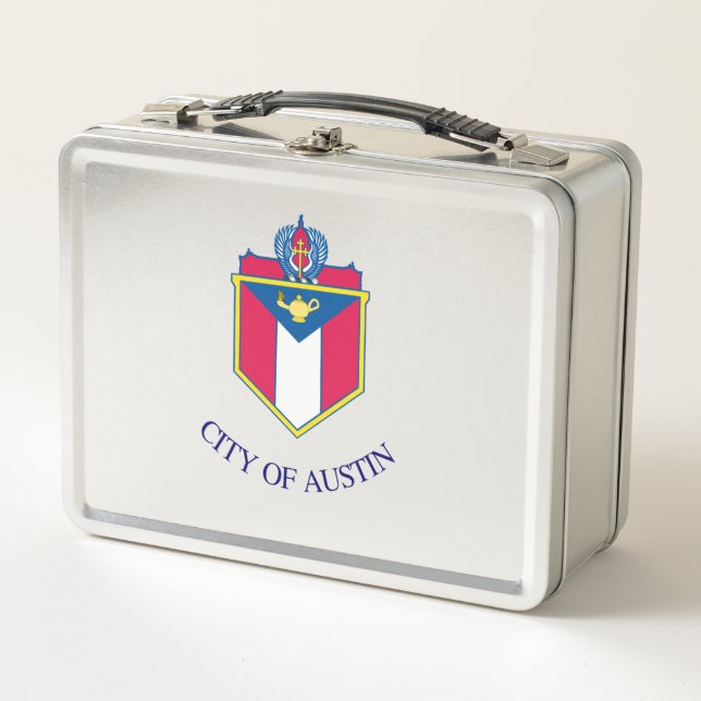Austin city flag metal lunch box (Front)