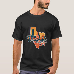 Austin City Skyline Inside Texas Map Austin Citysc T-Shirt