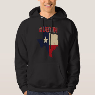 Austin City Texas Texan Flag Map Hoodie
