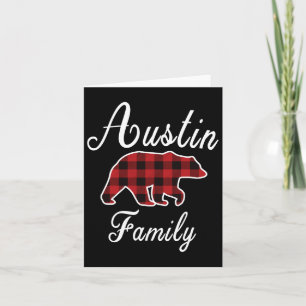 Austin Family Bear Red Plaid Christmas Pajama Men Card