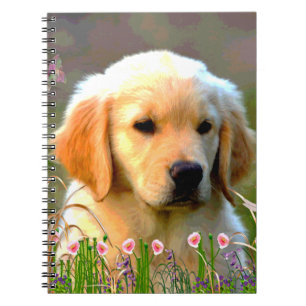 Austin Golden Labrador Puppy Spiral Notebook