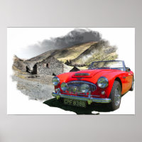 Austin Healey 3000 in Welsh Mountains