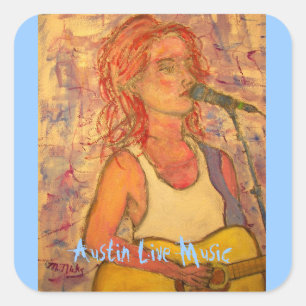 Austin Live Music Square Sticker