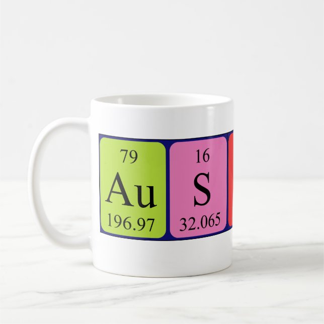 Austin periodic table name mug (Left)