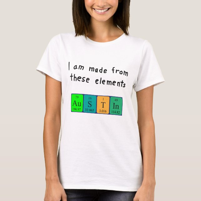 Austin periodic table name shirt (Front)