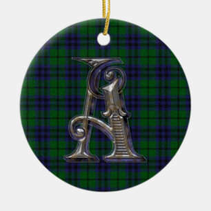 Austin Plaid Monogram ornament