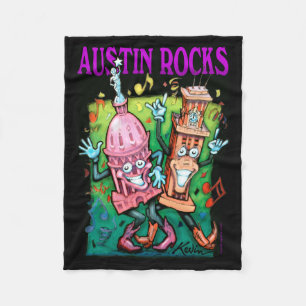 Austin Rocks Fleece Blanket