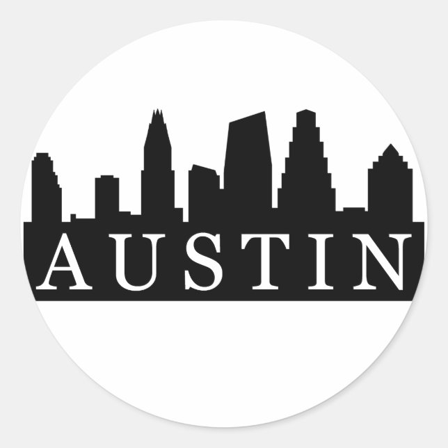Austin Skyline Classic Round Sticker (Front)
