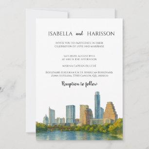 Austin Skyline Destination Wedding Invitation